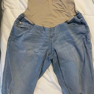 Motherhood Maternity indigo blue capris.
